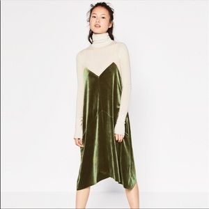 Zara Velvet Slip dress size small WORN ONCE Zara Velvet Slip dress size small WORN ONCE