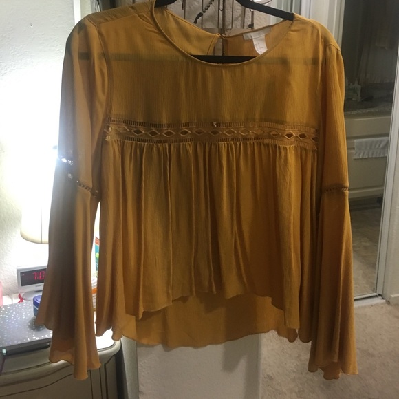 hm-moden Tops - Yellow HM belle sleeve boho top