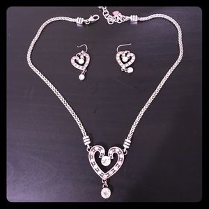 Brighton heart earring and necklace set