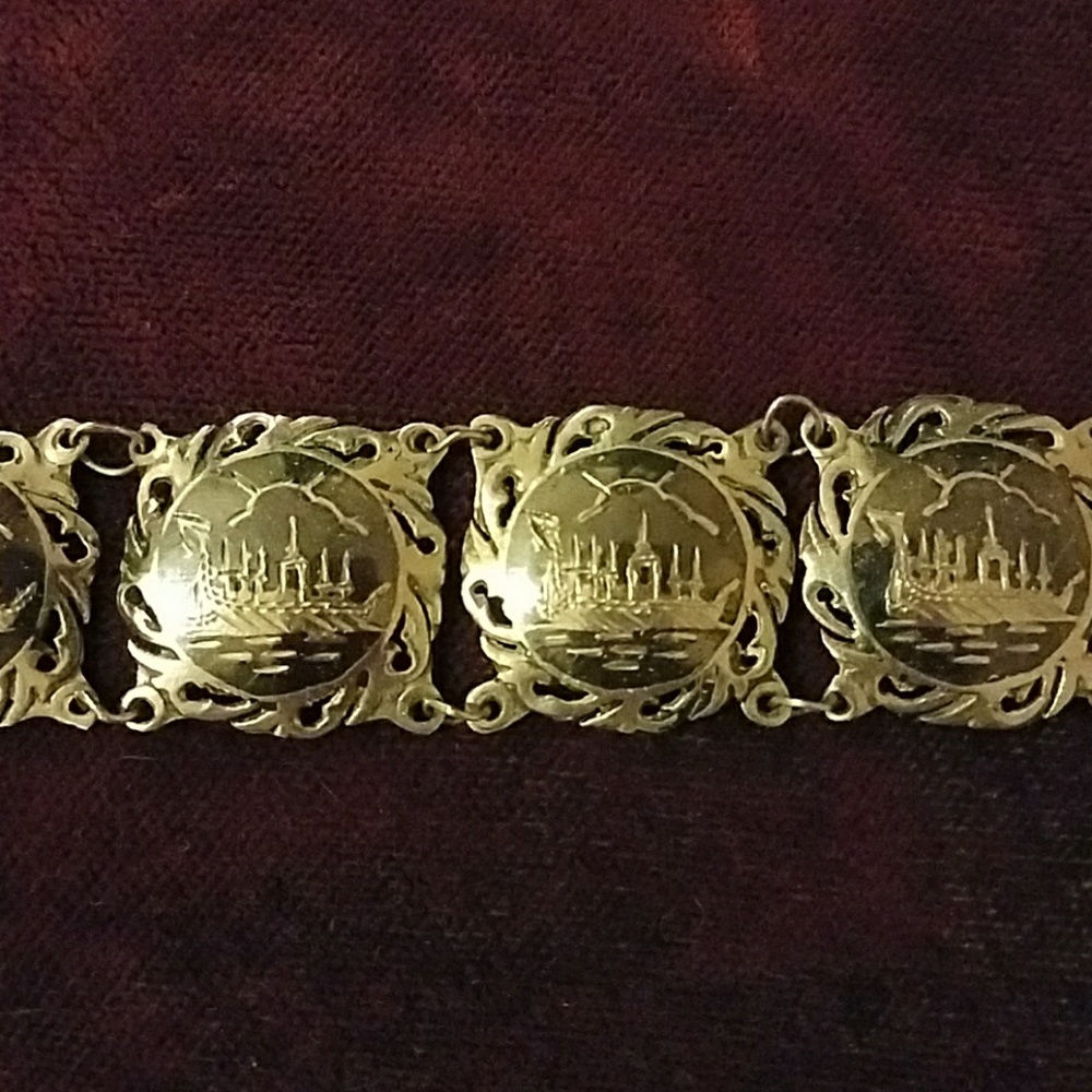 Sterling Silver enamel  bracelet vintage