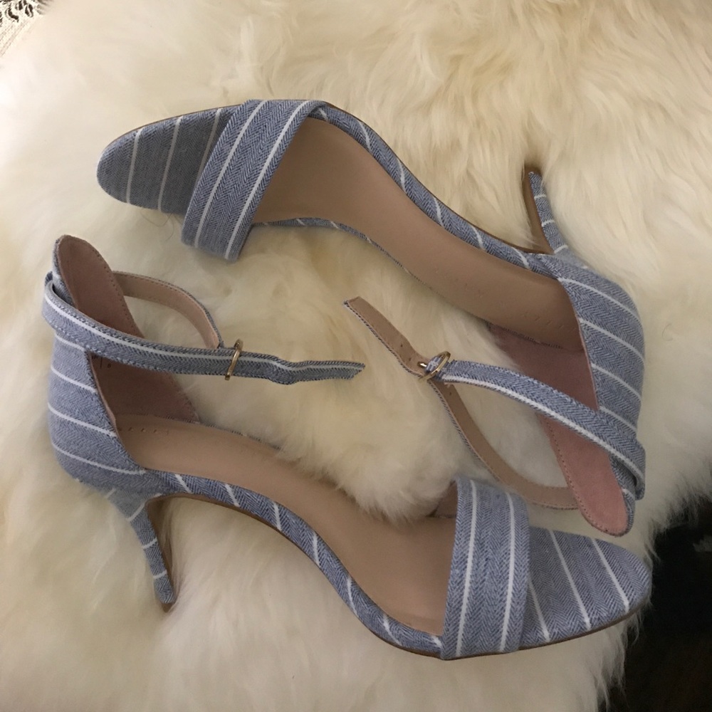 NEW Denim Textured Stripe Heels