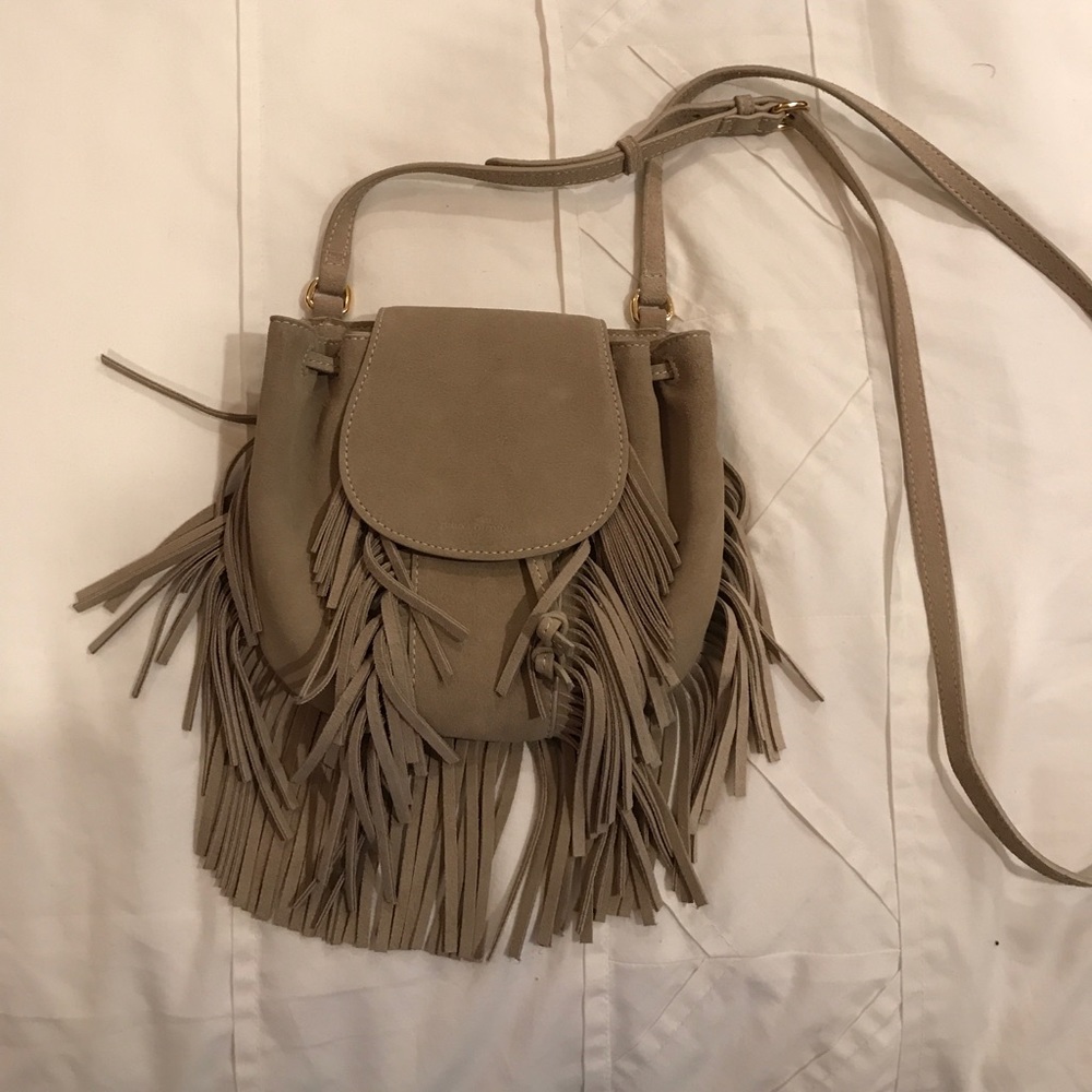 Suede fringe crossbody