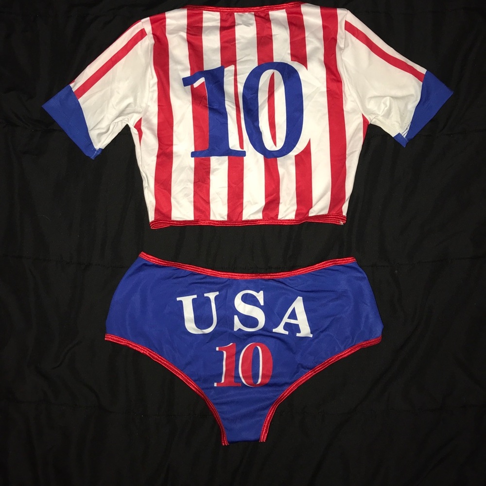 Two piece USA soccer costume