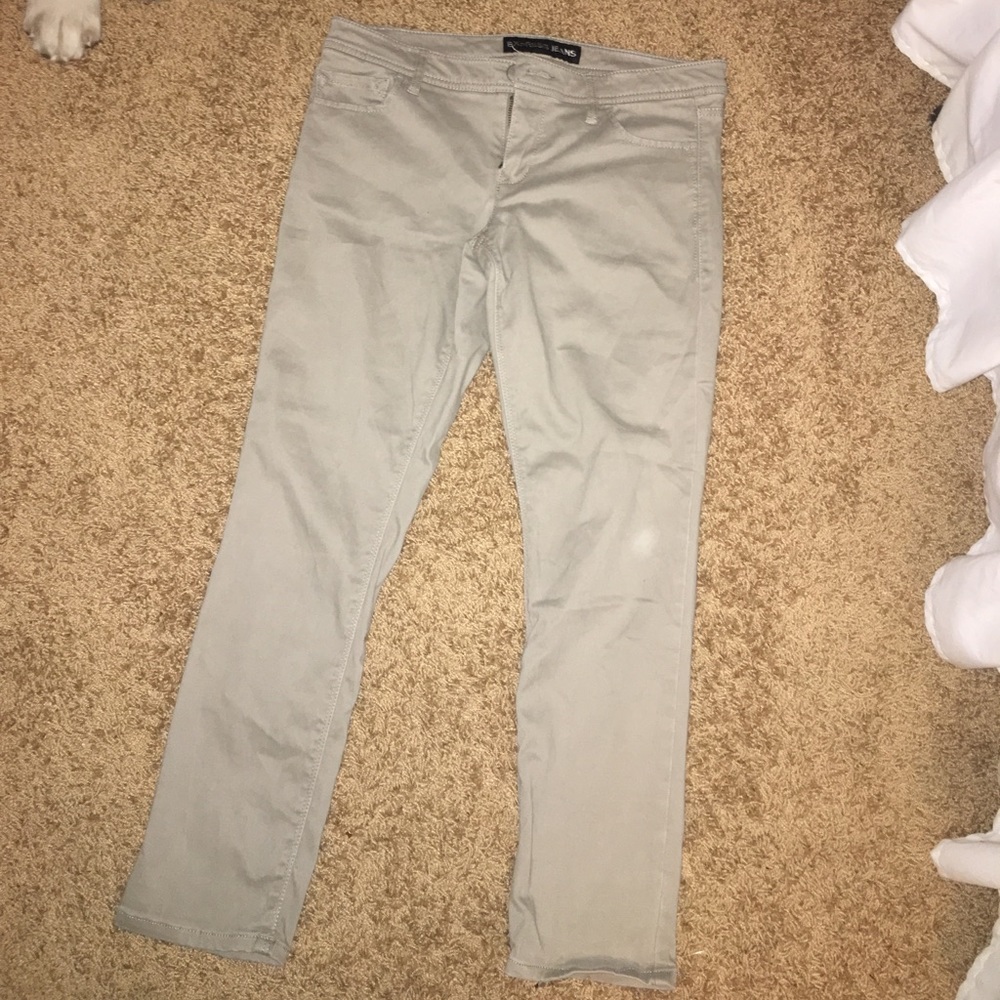 Express khaki crop skinny jeans