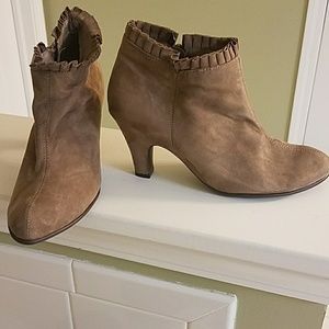 Faux suede booties