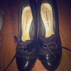 Madden Girl Black Lace Up Shoes