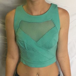 Unique Mesh Chest Crop Top