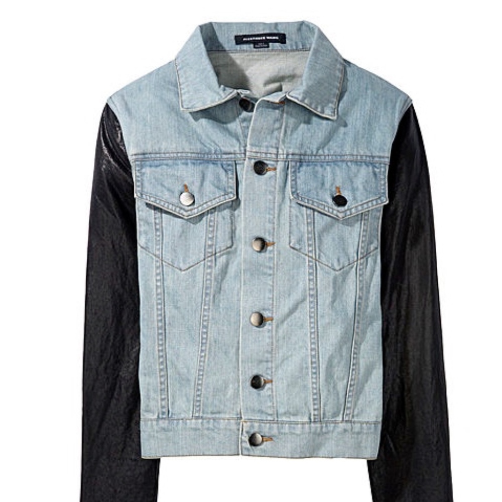 Alexander Wang Denim Jacket with Leather Sleeves