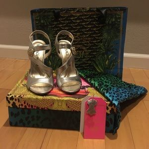 Silver and gold Versace x H&M sandals