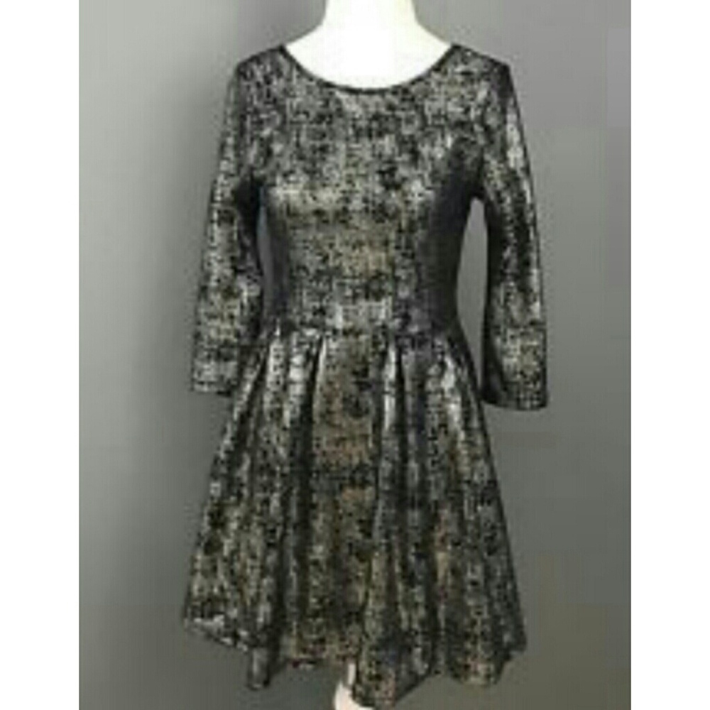 NWOT Metallic Skater Dress.