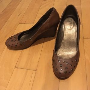 Studded brown wedges