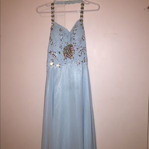 Grace Karin Light Blue Prom Gown