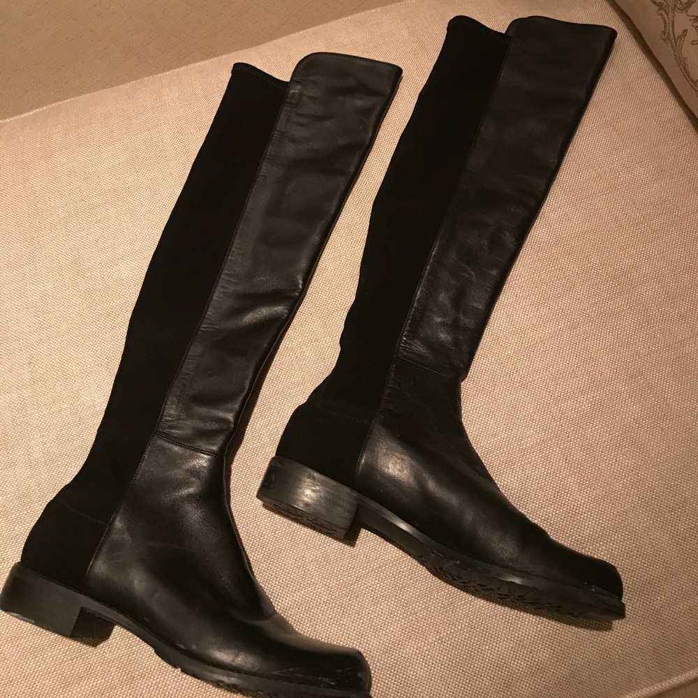 Stuart Weitzman boots soft leather and fabric