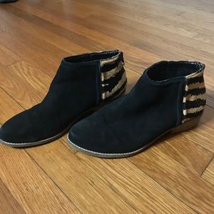 DV suede + animal print ankle boots