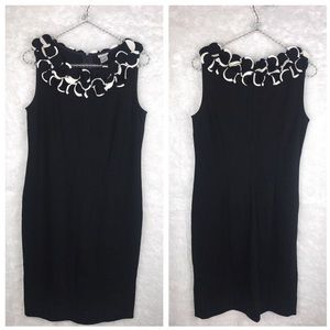 Cache Black White Sleeveless Sheath Dress. Cache Black White Sleeveless Sheath Dress.