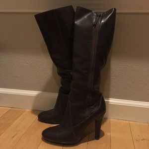 Sleek mahogany heeled boots