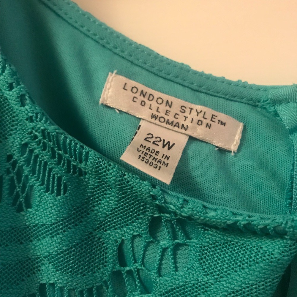 Turquoise Plus Size Dress - Picture 3 of 3