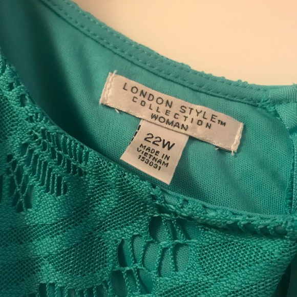 Turquoise Plus Size Dress - Picture 3 of 3