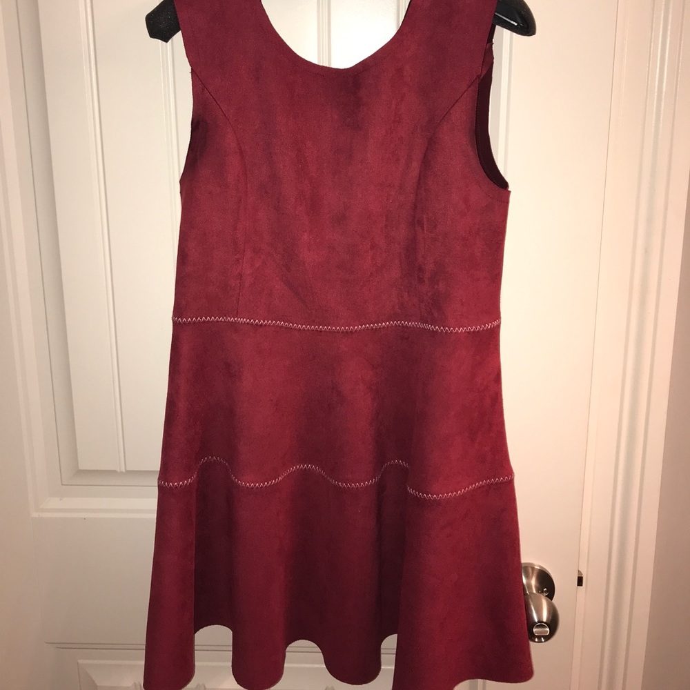 Burgundy suede dress