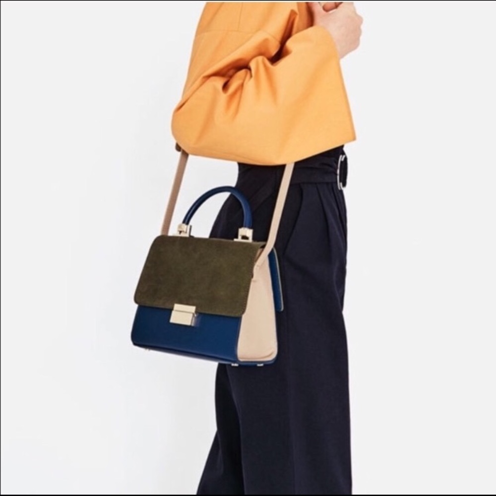 zara color block city bag