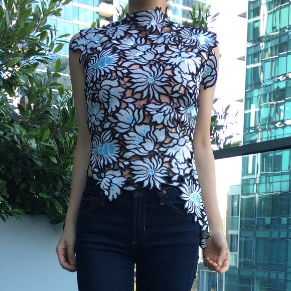 Self-Portrait Tops - NWT self portrait floral lace asymmetrical top