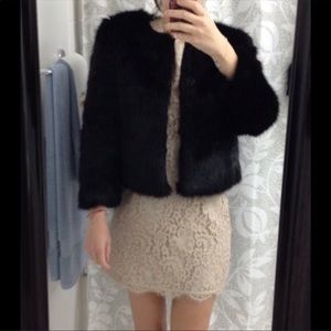 Banana Republic Black Faux Fur coat / jacket