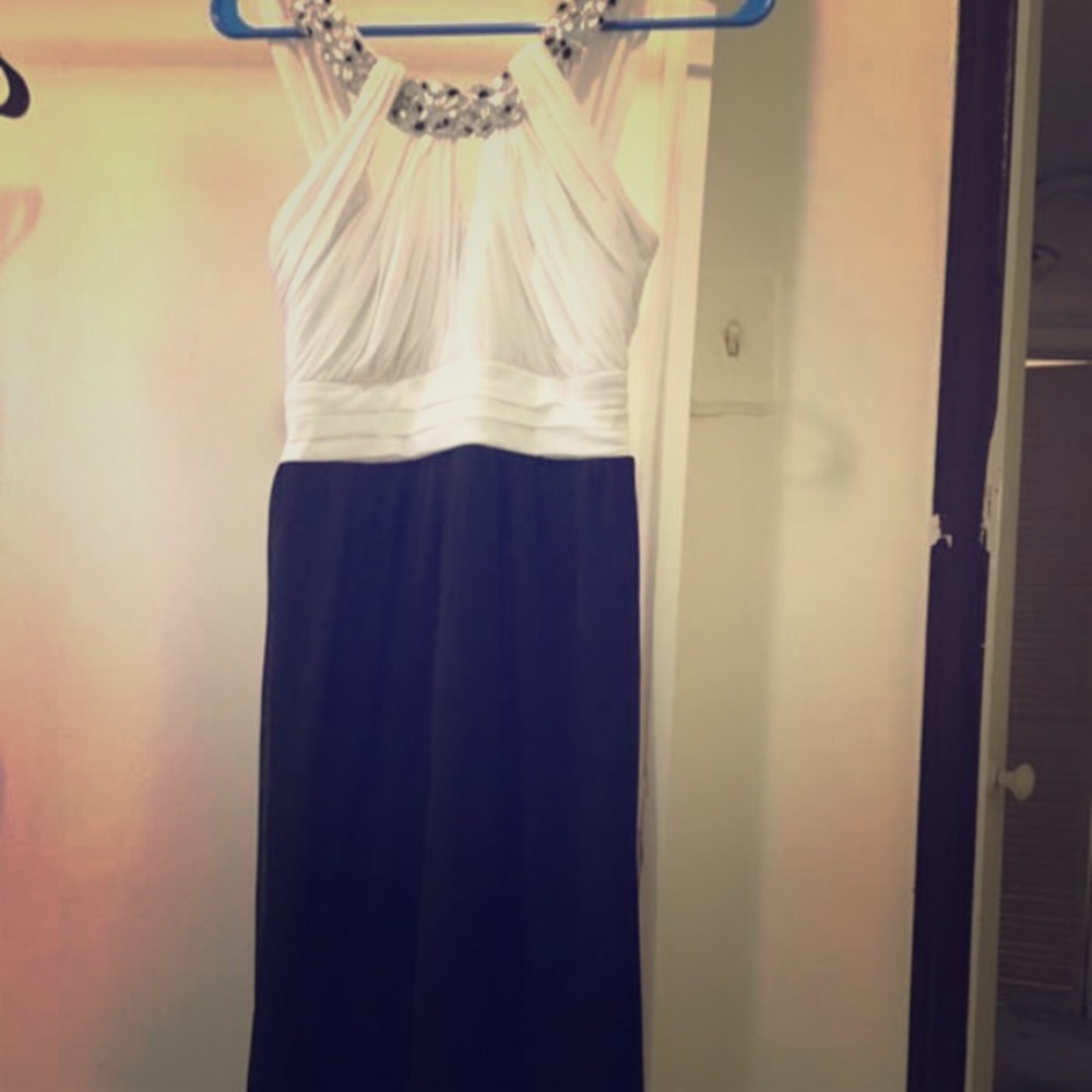 Black and white long dress