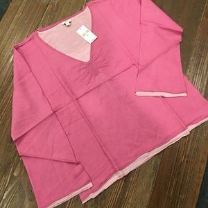 NWT. J.Jill Rose/Petal Pink Layered Tunic Top