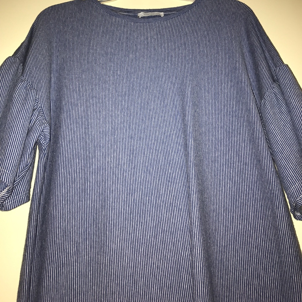 ZARA Blue and White striped dress - Picture 2 of 6