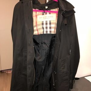 Burberry mid-length black trench coat