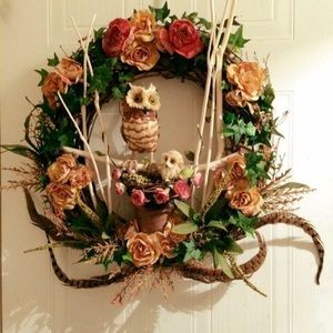 Owl and Baby Owl Grapevine wreath