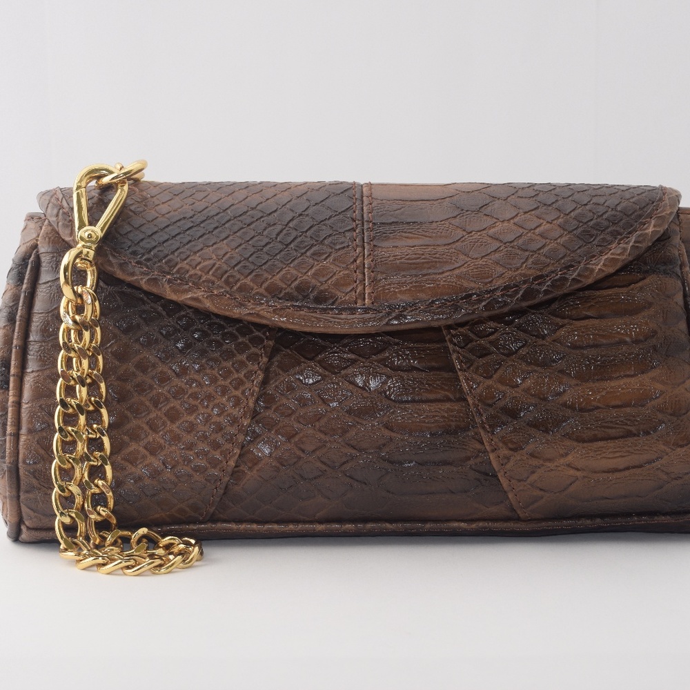 Nine West faux alligator skin wristlet