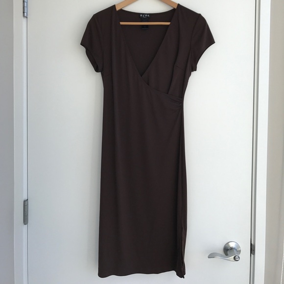 BCBG Faux Wrap Dress with side slit - Picture 3 of 6
