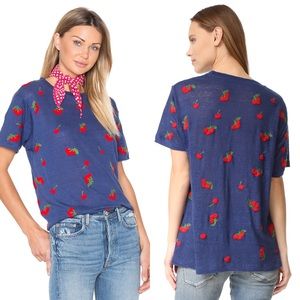 Anthropologie Tops Anthro Banner Day Cherries Linen Tee