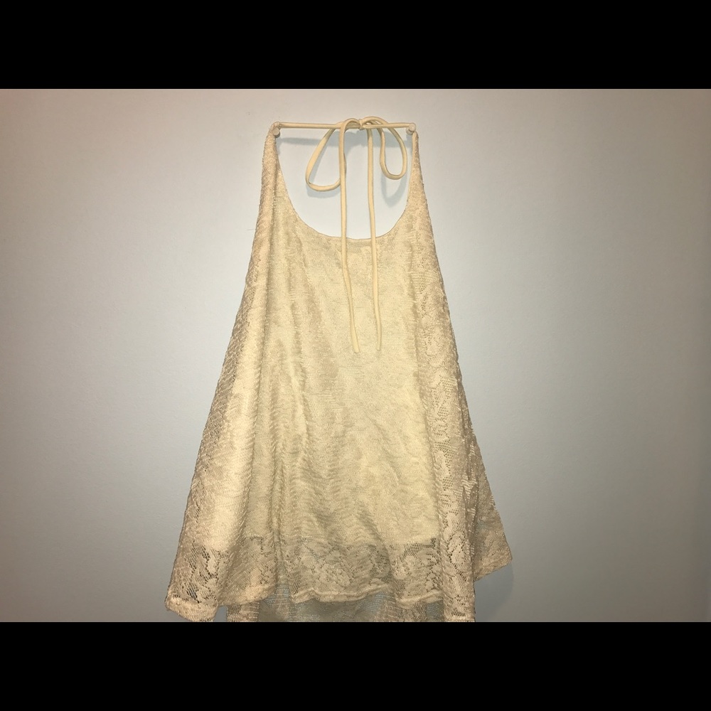 Lace top with scoop/low back!
