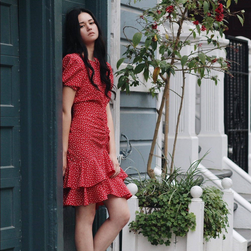 Red Ruffle Dress - Picture 3 of 3