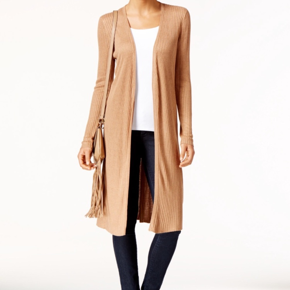 Tan Ribbed Duster Cardigan! NWOT❤️🍁❤️