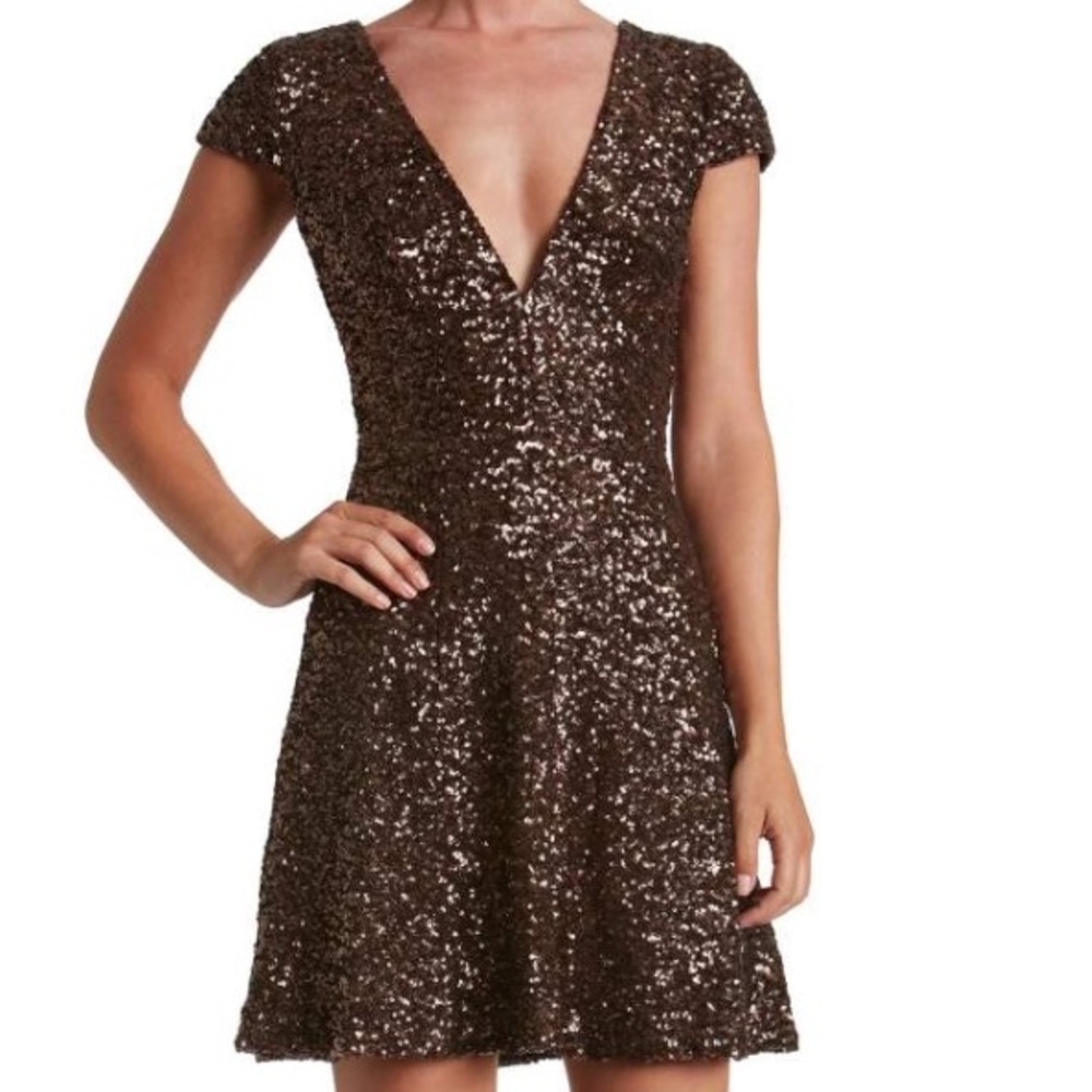 Sequin Fit & Flare Skater Skirt Mini Dress