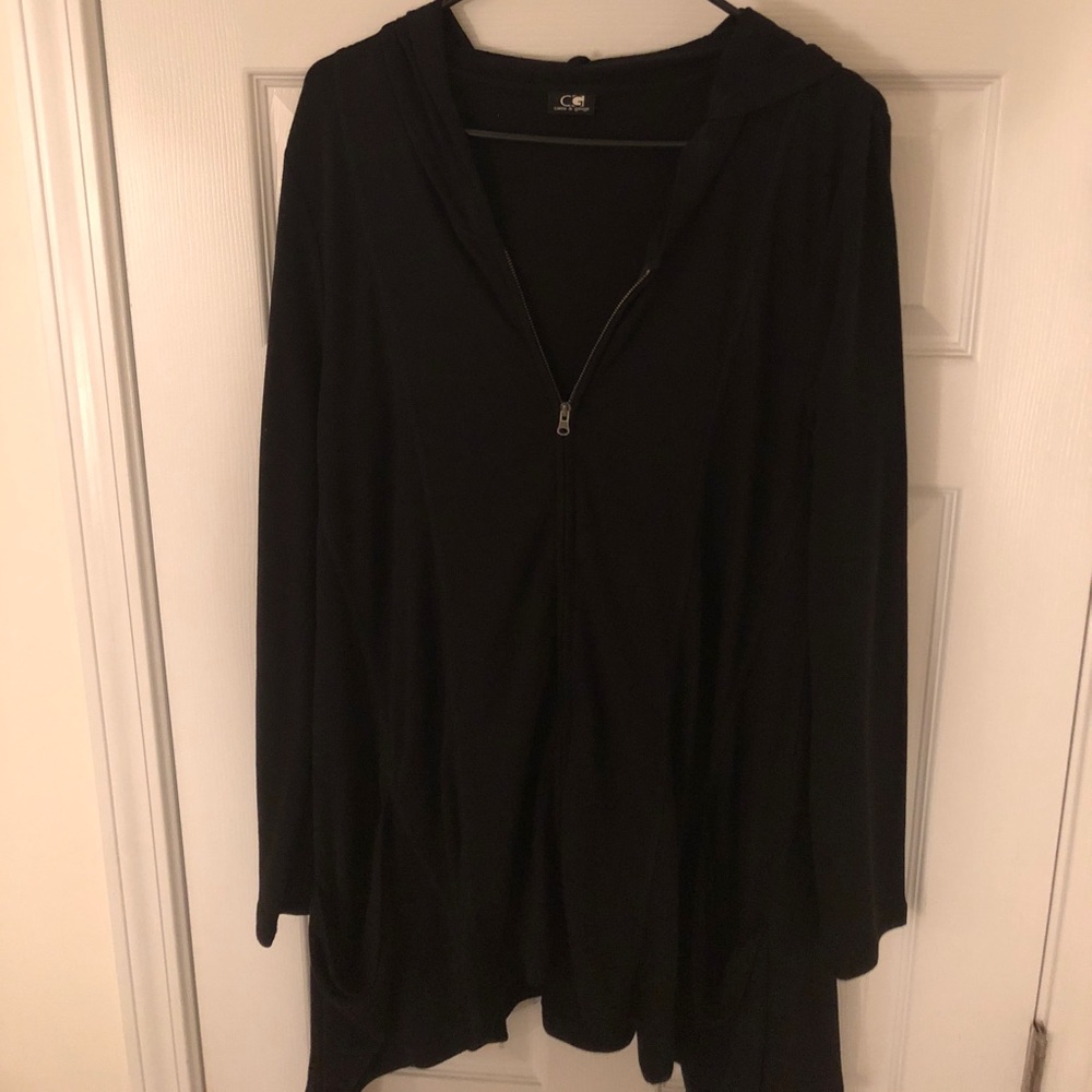 Elongated zip up hoodie