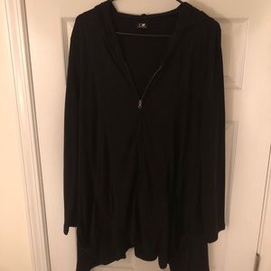 Elongated zip up hoodie