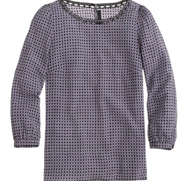 JCrew scalloped cutout dot print blouse - Picture 1 of 6