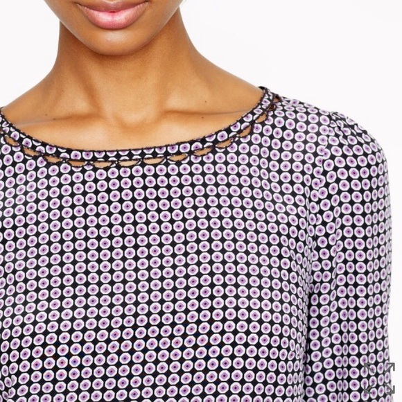 JCrew scalloped cutout dot print blouse - Picture 3 of 6