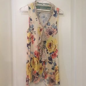 Anthropologie Long Floral Tank