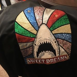 SLP style black satin bomber jacket