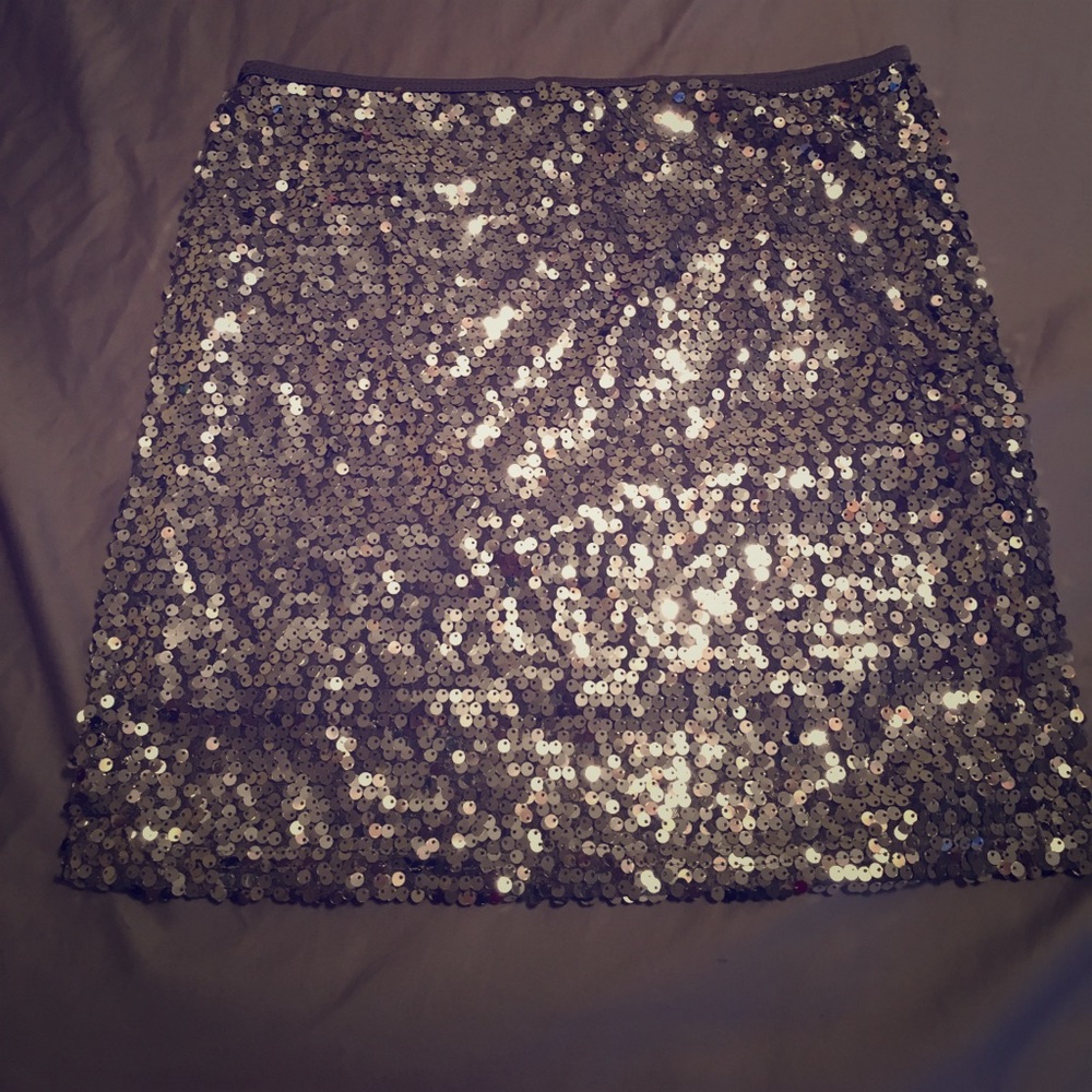 Silver sequin skirt