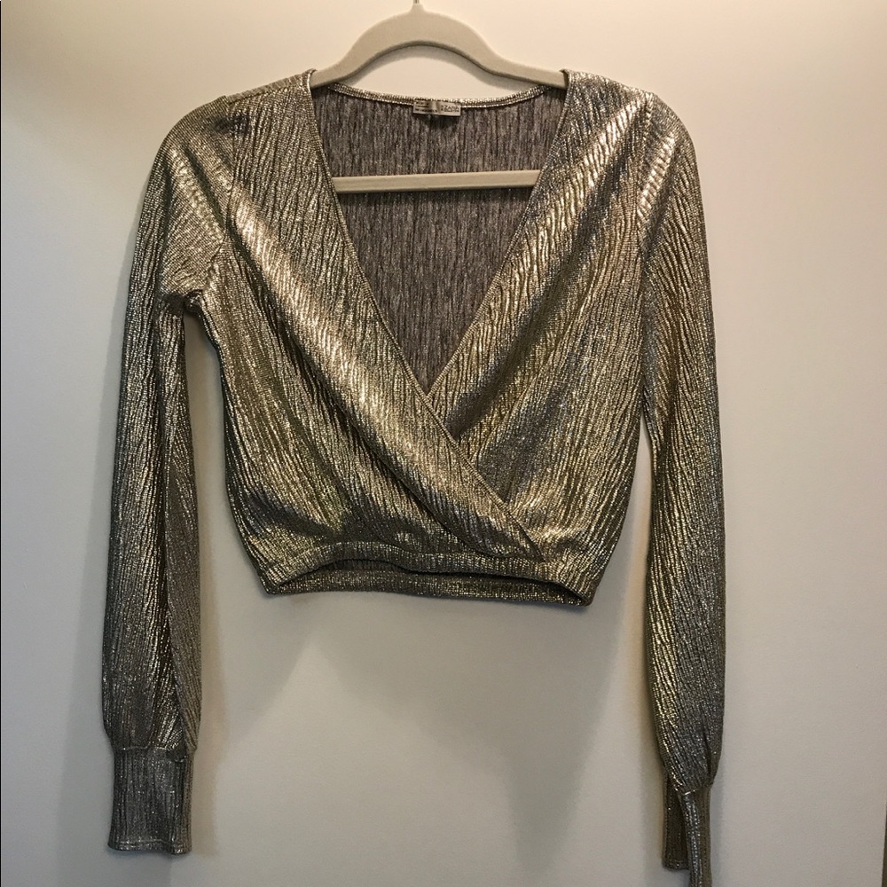 Zara Crop Gold Blouse
