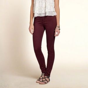 Hollister Maroon Skinny Jeans 5 Reg 27/31