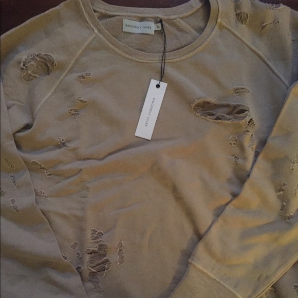 Sincerely Jules Destroyed Cotton Sweatshirt - Picture 4 of 7
