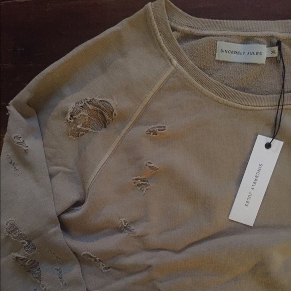 Sincerely Jules Destroyed Cotton Sweatshirt - Picture 6 of 7