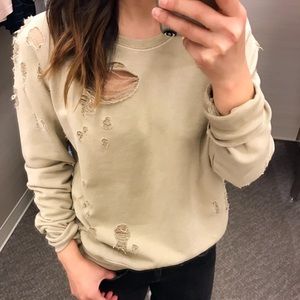 Sincerely Jules Destroyed Cotton Sweatshirt